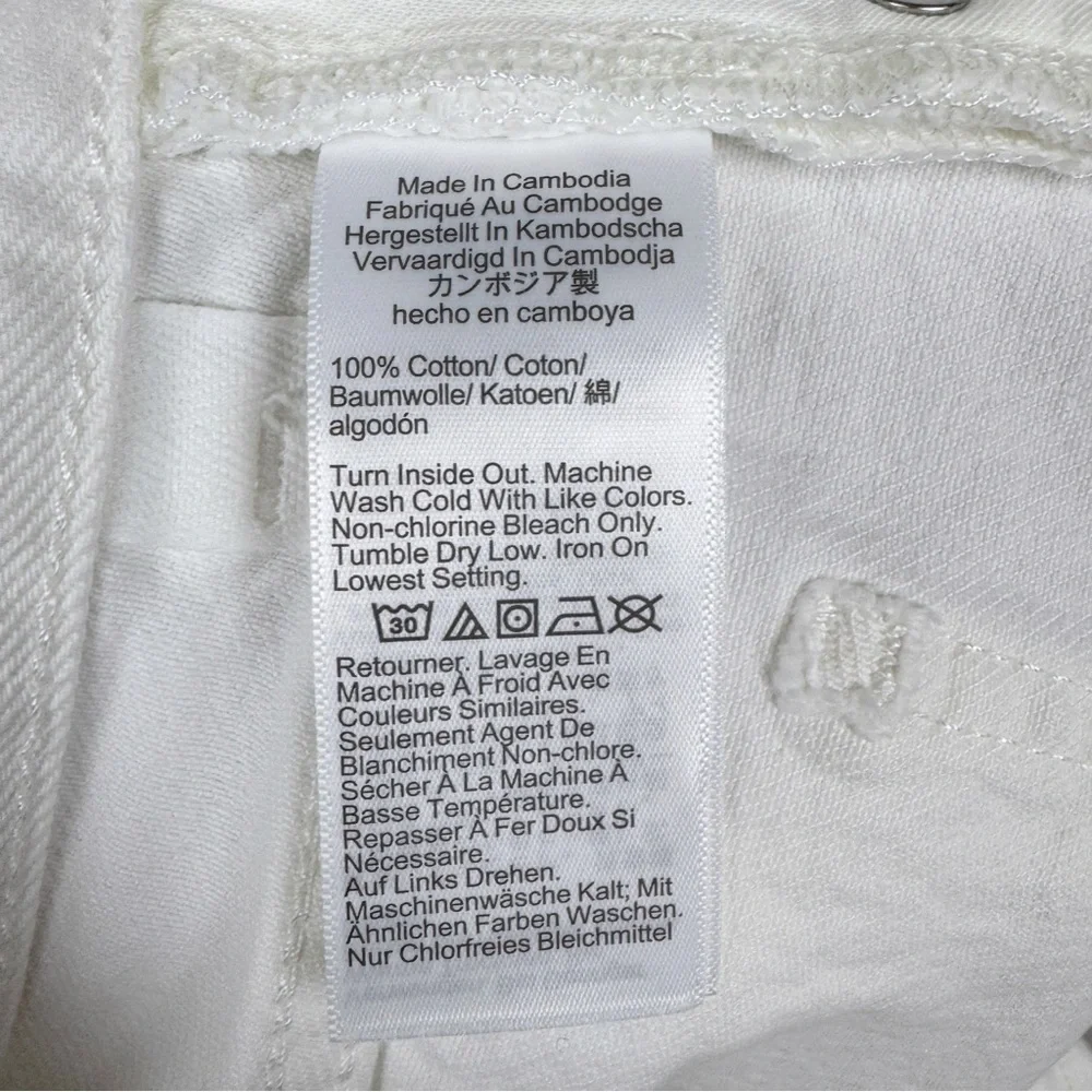 Madewell Brynn Long Shorts High Rise Raw Hem Button Fly White Size 23 NWT